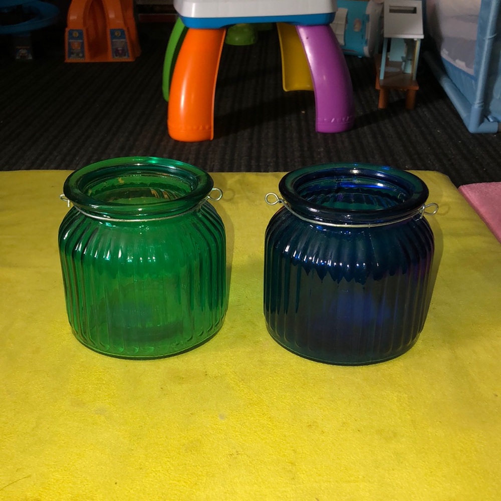 🛍️Crafting Glass Jar Set Teal & Sapphire